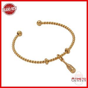 Stainless Steel Cuff Bracelet 3.5 Inch Nickel-Free Birthday Charm